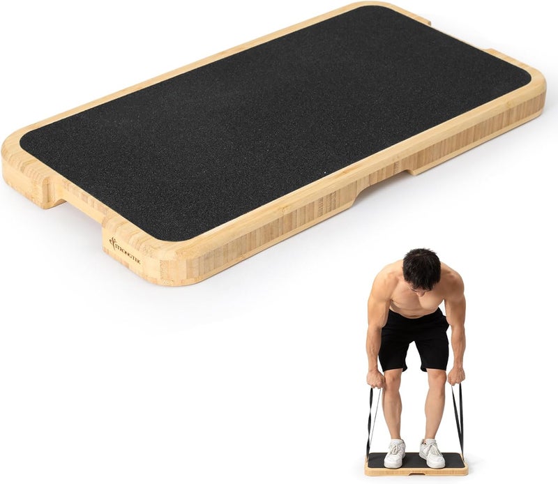 StrongTek Resistance Band Training Platform, Heavy-Duty Bamboo/Wood Board for Safe & Stable Resistance Workouts, Non-Slip, 1000 lbs Capacity for Arms, Shoulders, Core, Back & Legs - Image 1